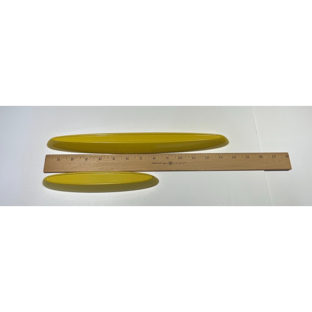 MCM Olive Boat Tray Melamine Melmac Yellow Set of 3 - Picture 13 of 15
